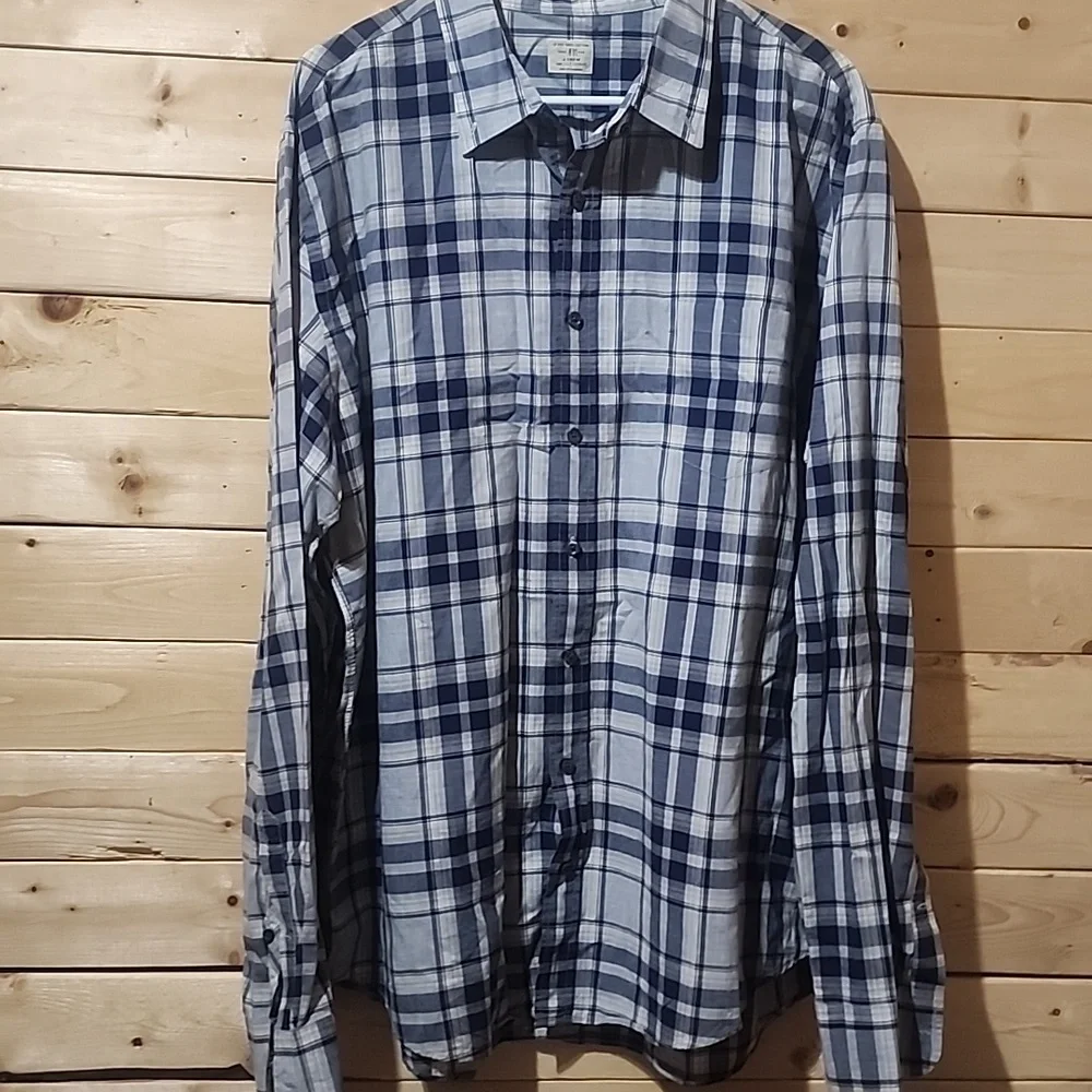 J.Crew Plaid Long Sleeved Button Down Shirt Size XLT 100% Cotton